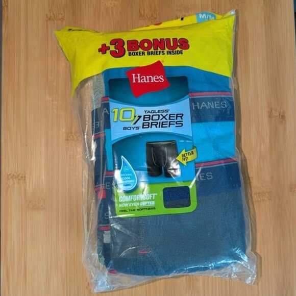 NEW Hanes Comfort Flex Boxer Brief Underwear 10-Pack Tagless Moisture Wicking - Picture 2 of 2
